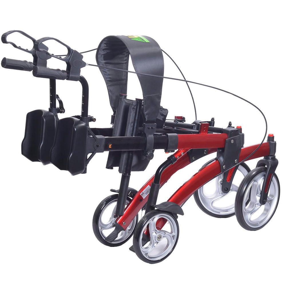 Red Aluminum Rollator with Loop Brakes Q169