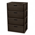 4 Drawer Brown Plastic Storage Tower S543