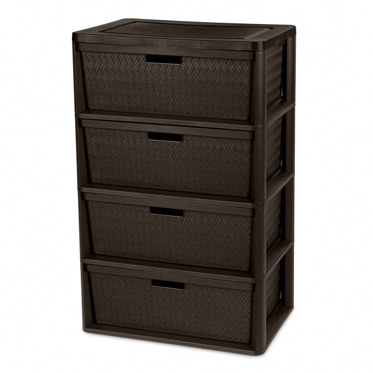 4 Drawer Brown Plastic Storage Tower S543