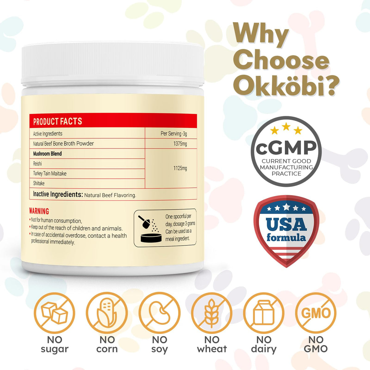 Beef Bone Broth Powder for Dogs B444