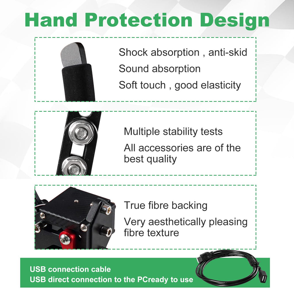 2-in-1 USB Handbrake with Hall Sensor and Clamp R365