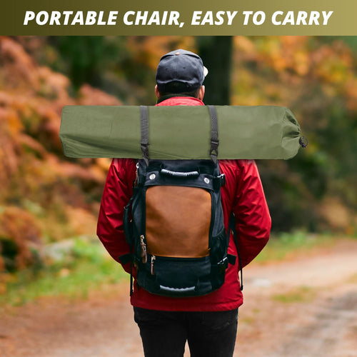 2 Pack Folding Camping Chairs with High Back, 300lbs Capacity, Green D324
