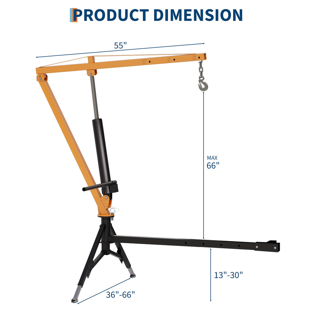 Heavy Duty Hydraulic Hitch Mounted Truck Crane with 360 Degree Swivel Boom W486