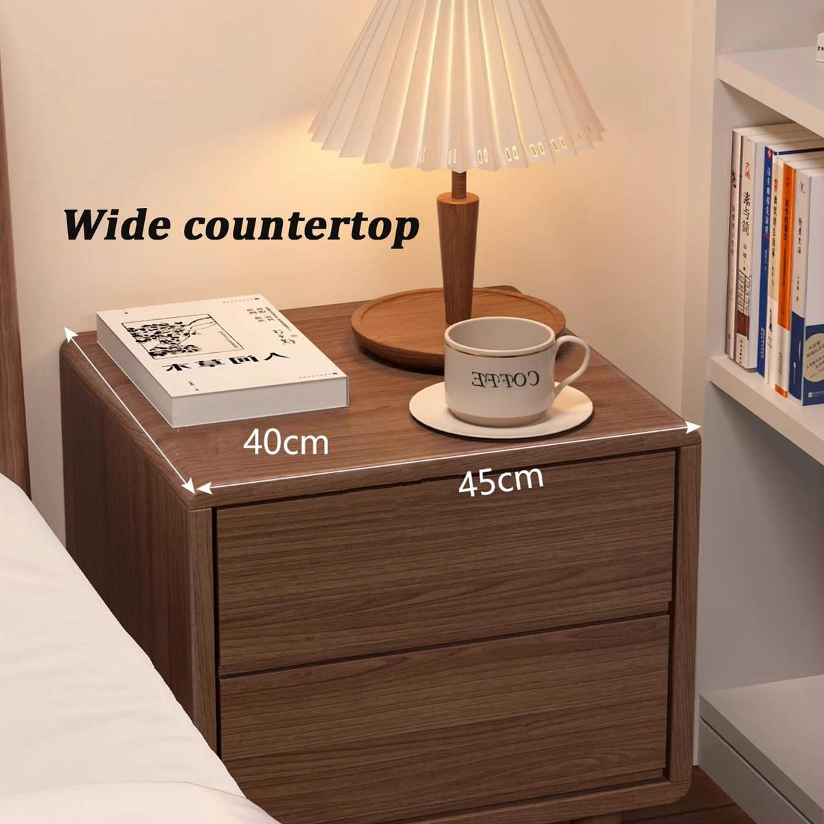 Brown 2 Drawer Nightstand I600