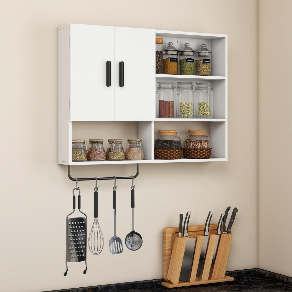 Bathroom Wall Cabinet with 2 Doors White H218