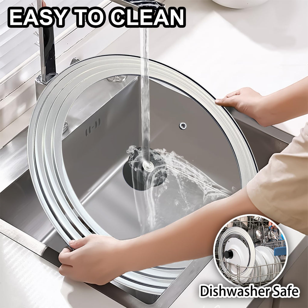 13 Inch Stainless Steel and Tempered Glass Pan Lid Z7103