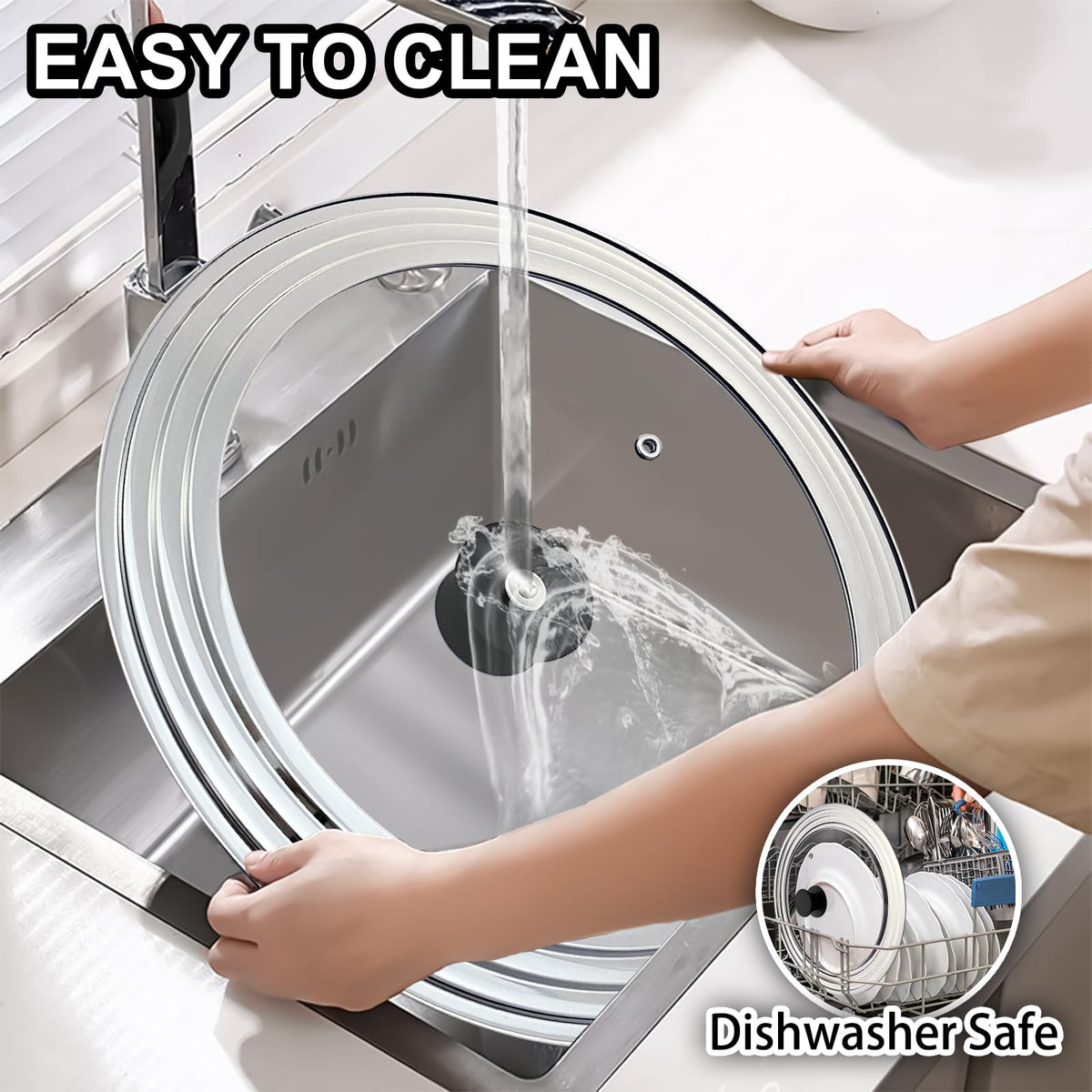 13 Inch Stainless Steel and Tempered Glass Pan Lid Z7103
