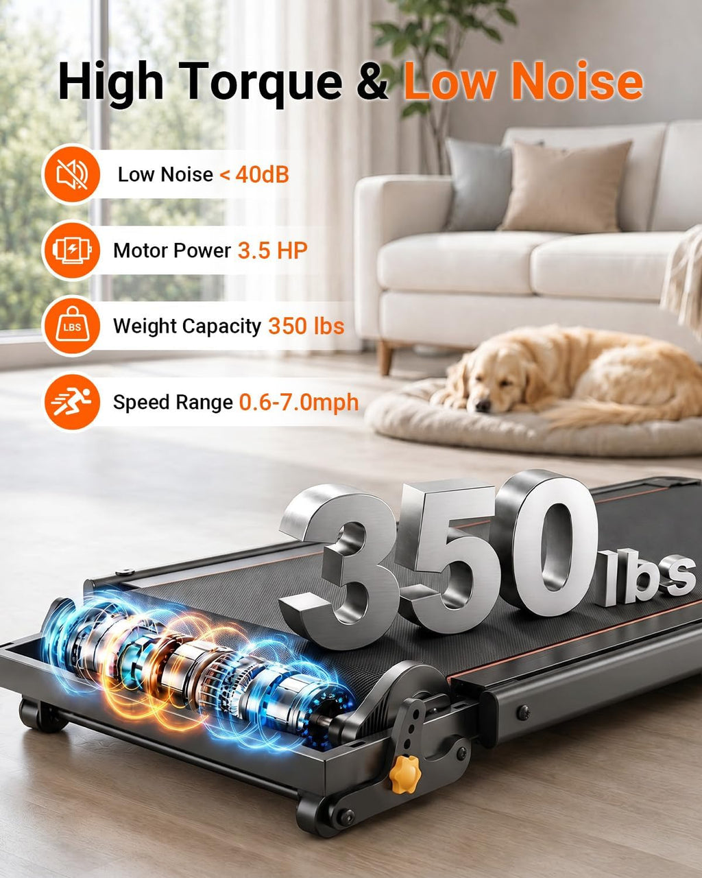 Walking Pad Treadmill with Incline Y49267