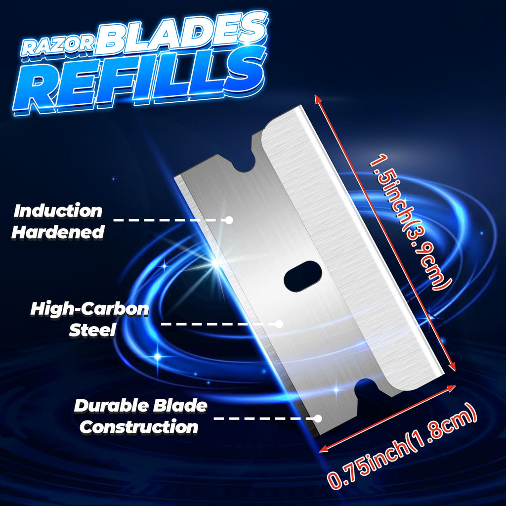 Single Edge Razor Blades, 100 Blades, High Carbon Steel Z88244