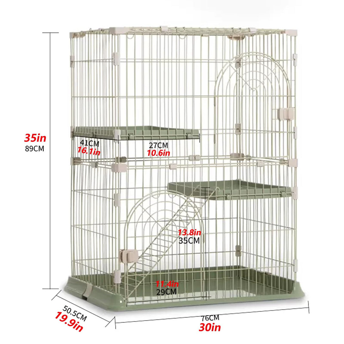 3/4-Tier Cat Cage Playpen with Hammock Z74480