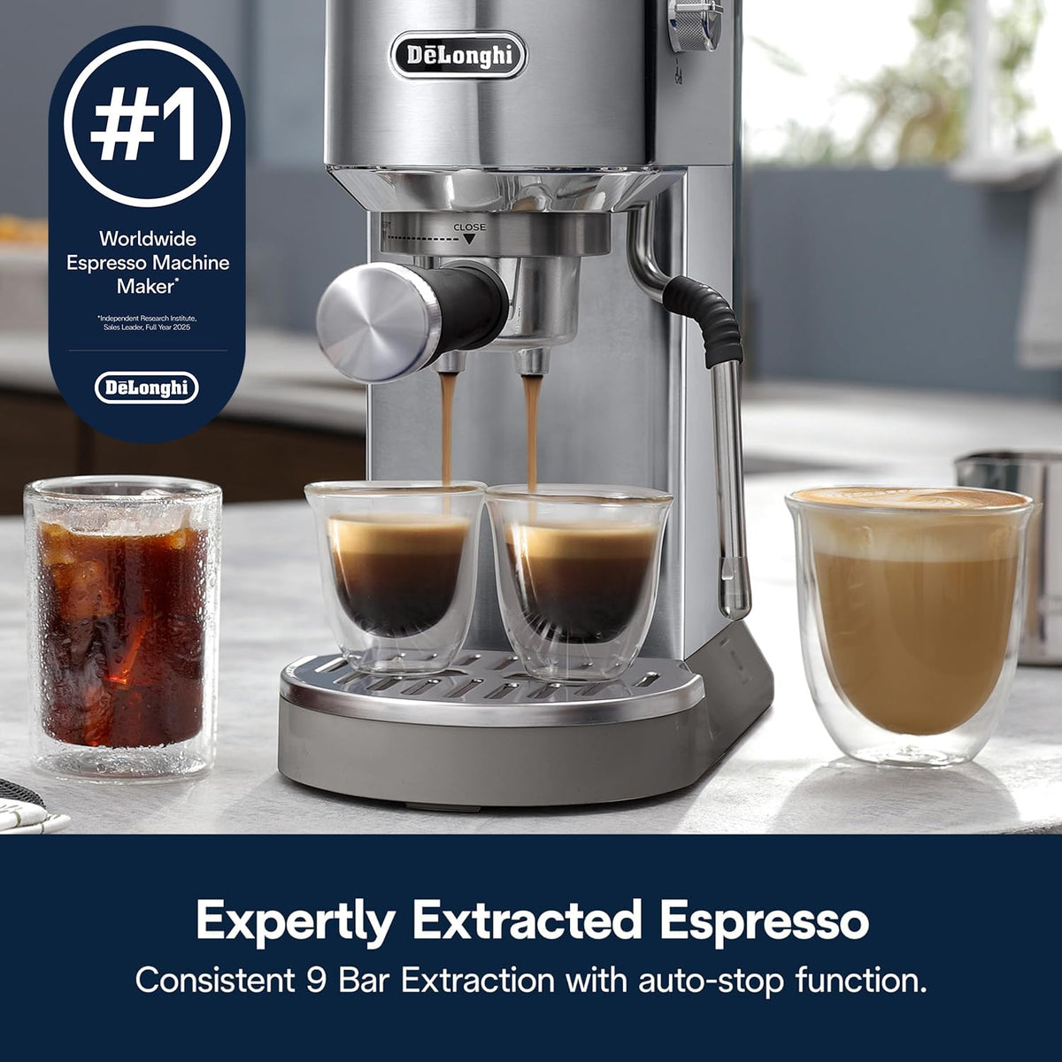 Compact Espresso Machine with Milk Frother F8153
