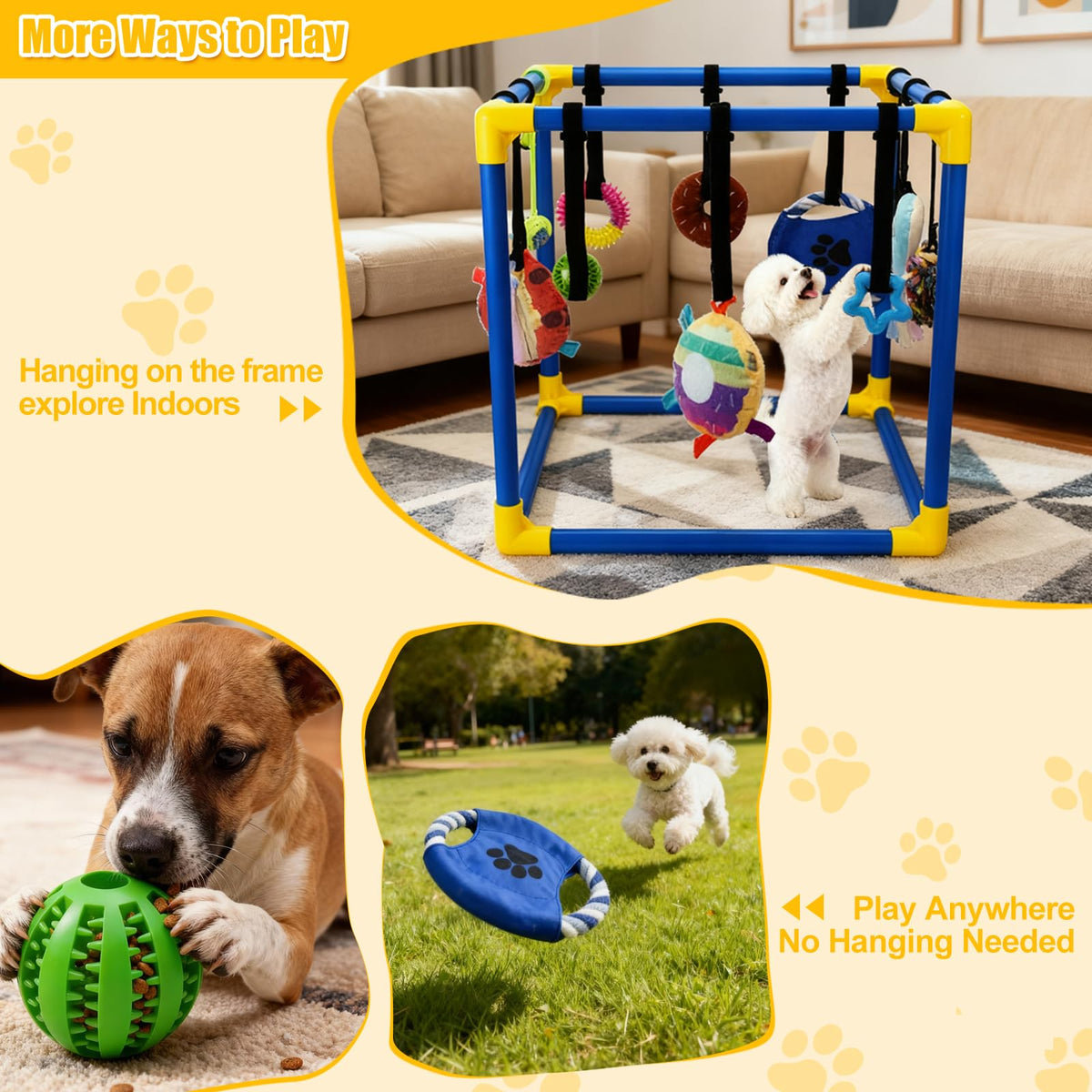 12 Toys Puppy Play Gym with Squeaky Toys F317043