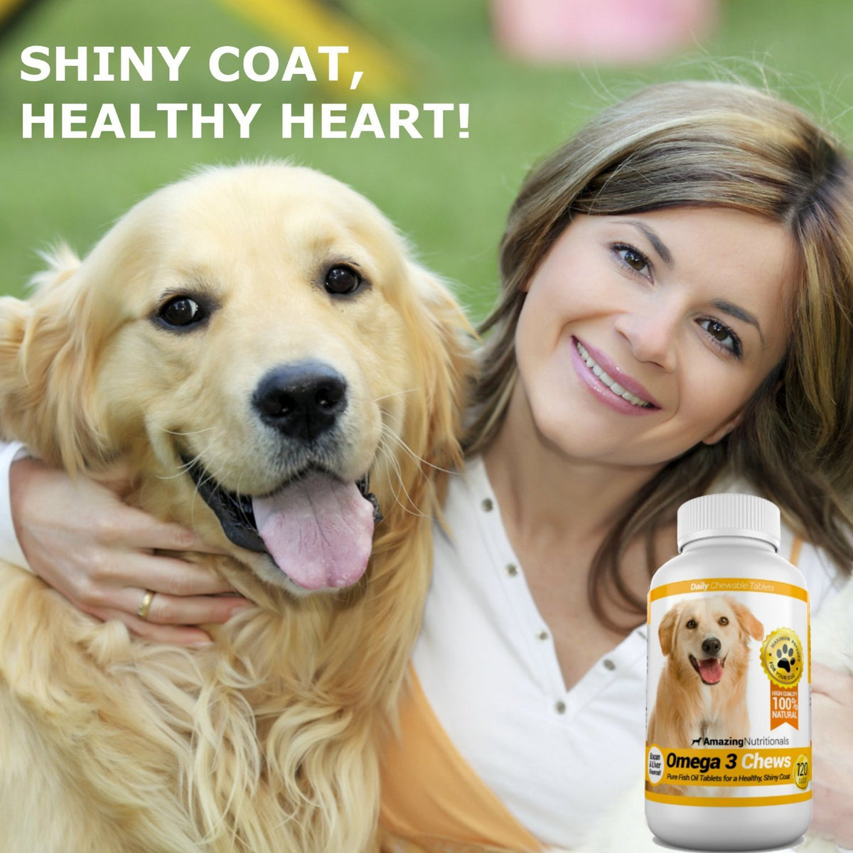 Omega-3 Fish Oil and Turmeric Curcumin Chews for Dogs P438