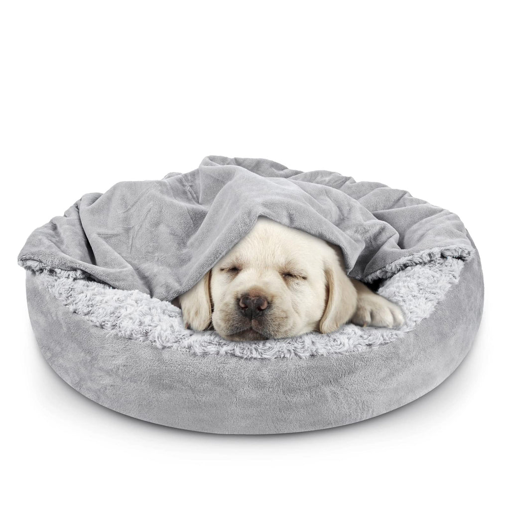 Hooded Blanket Donut Round Dog Bed 23 inch F32031