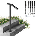 Black Steel Railing 330LBS Capacity Metal Handrails I52151