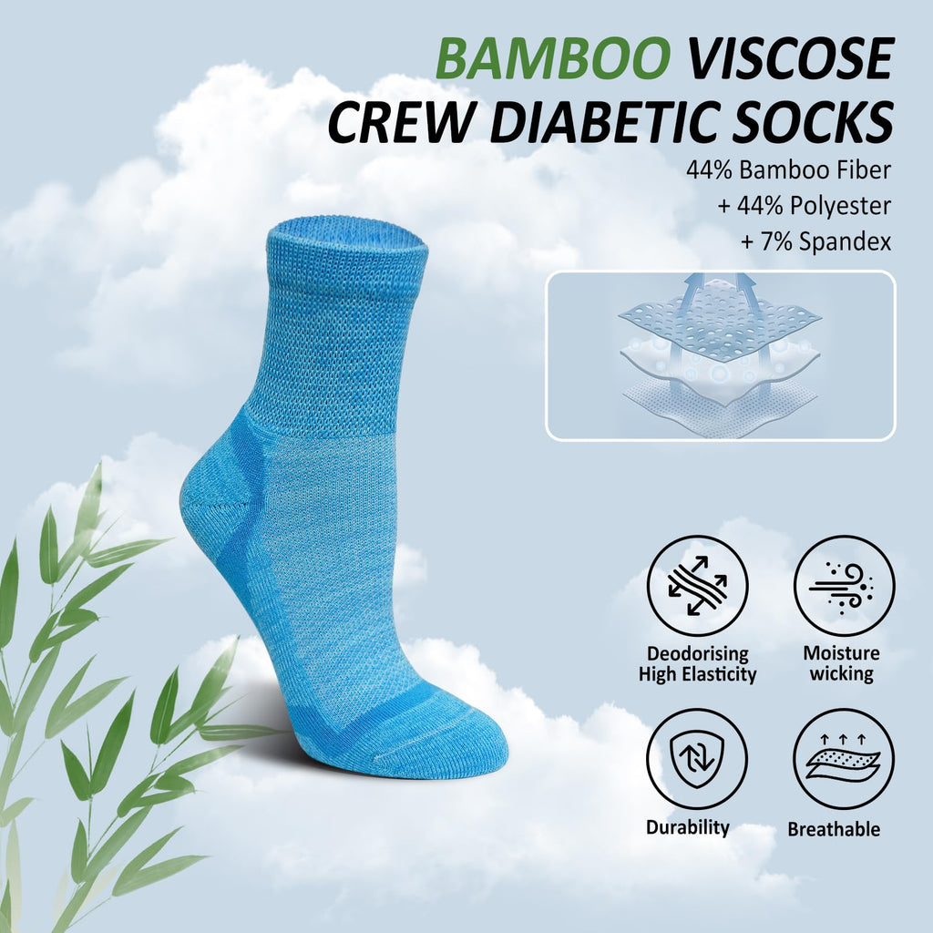 Bamboo Viscose Non-Binding Ankle Socks 5 Pairs H8907