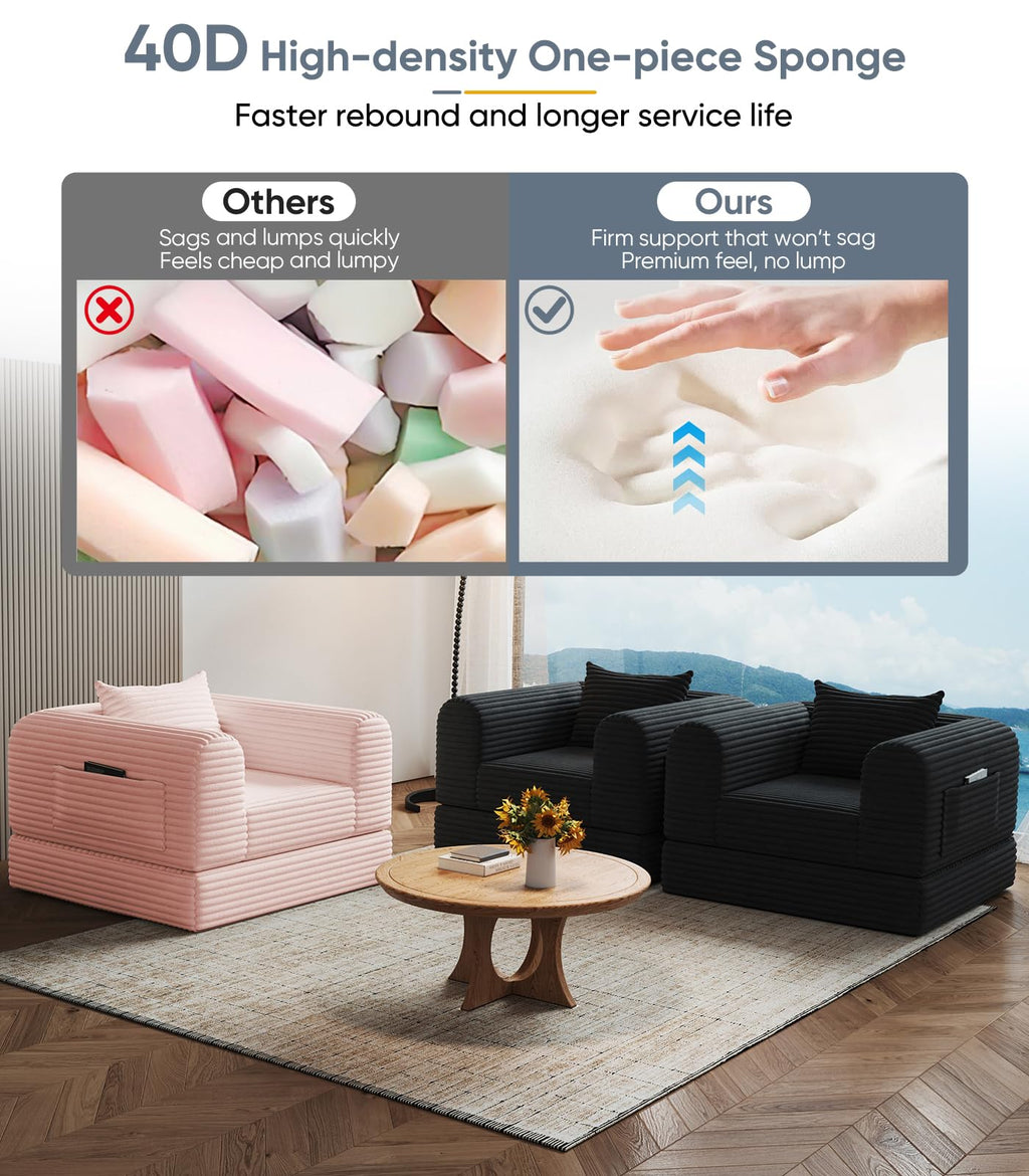 2 in 1 Convertible Sleeper Chair Folding Sofa Bed S9448
