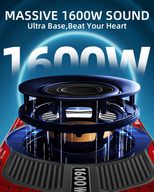 1600W Slim Underseat Car Subwoofer and Amp with RGB Light V15611