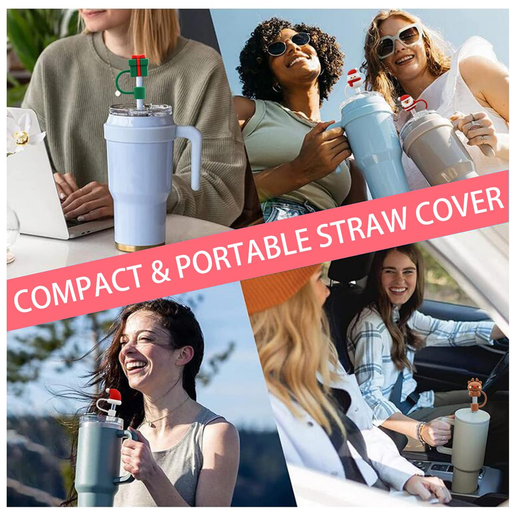 Straw Cover Cap for 30&40 Oz Tumbler, 10mm Reusable Straw Tips Lids P868493
