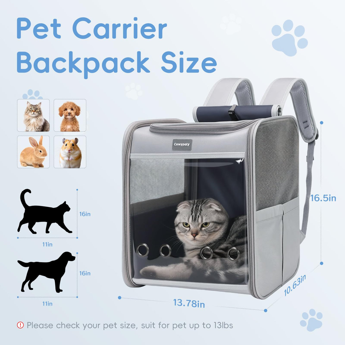 Cat Carrier Backpack Bubble Pet Carrier T79395