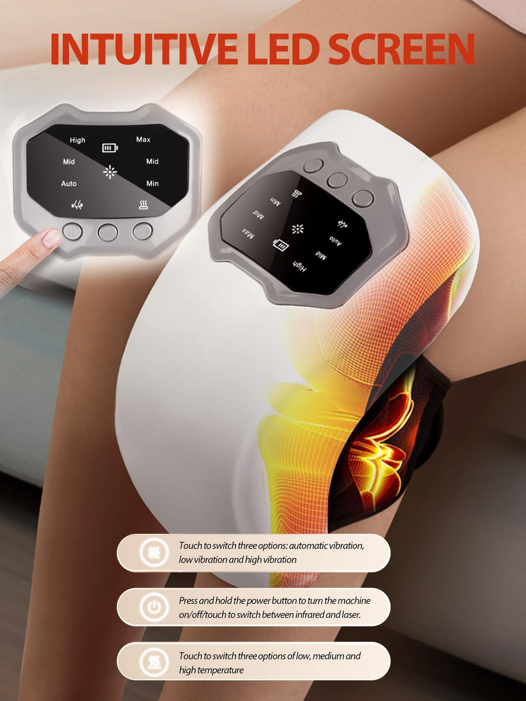 Cordless Portable Knee Massager with 3 Vibration Modes K274290