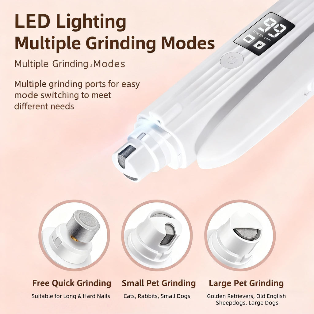 2-in-1 Dog Cat Nail Clipper Grinder with LED Light E544