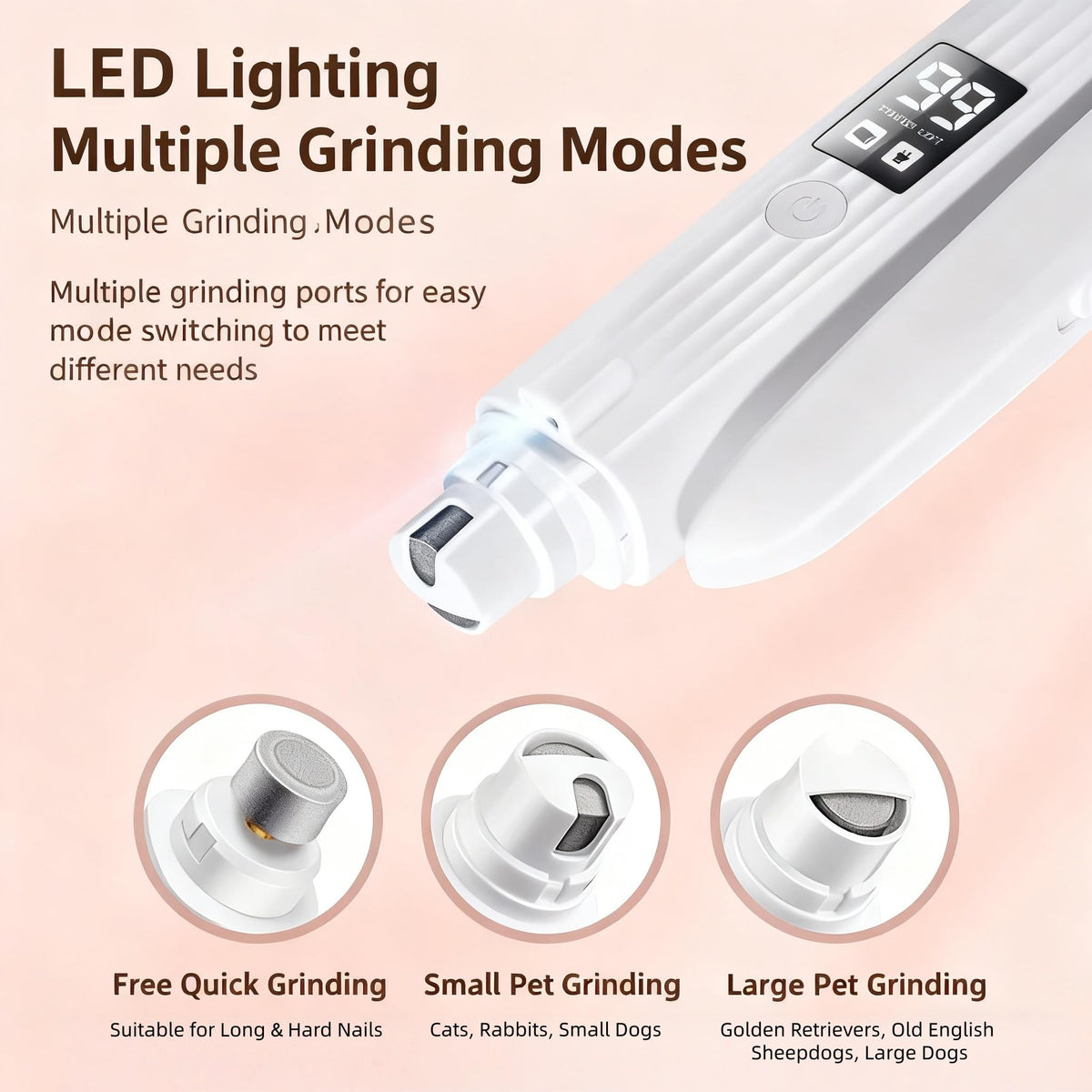 2-in-1 Dog Cat Nail Clipper Grinder with LED Light E544