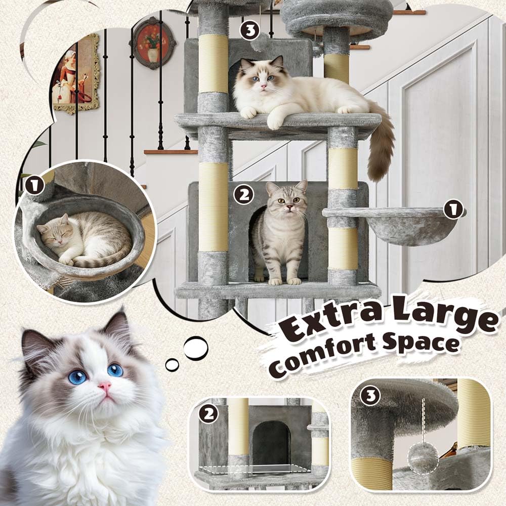 72 inch Cat Tree with Scratching Posts C577854