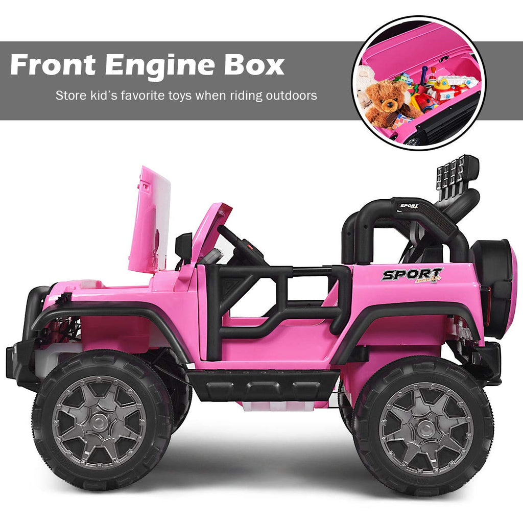 12V Battery Powered Ride on Truck with Remote Control, Pink F5330