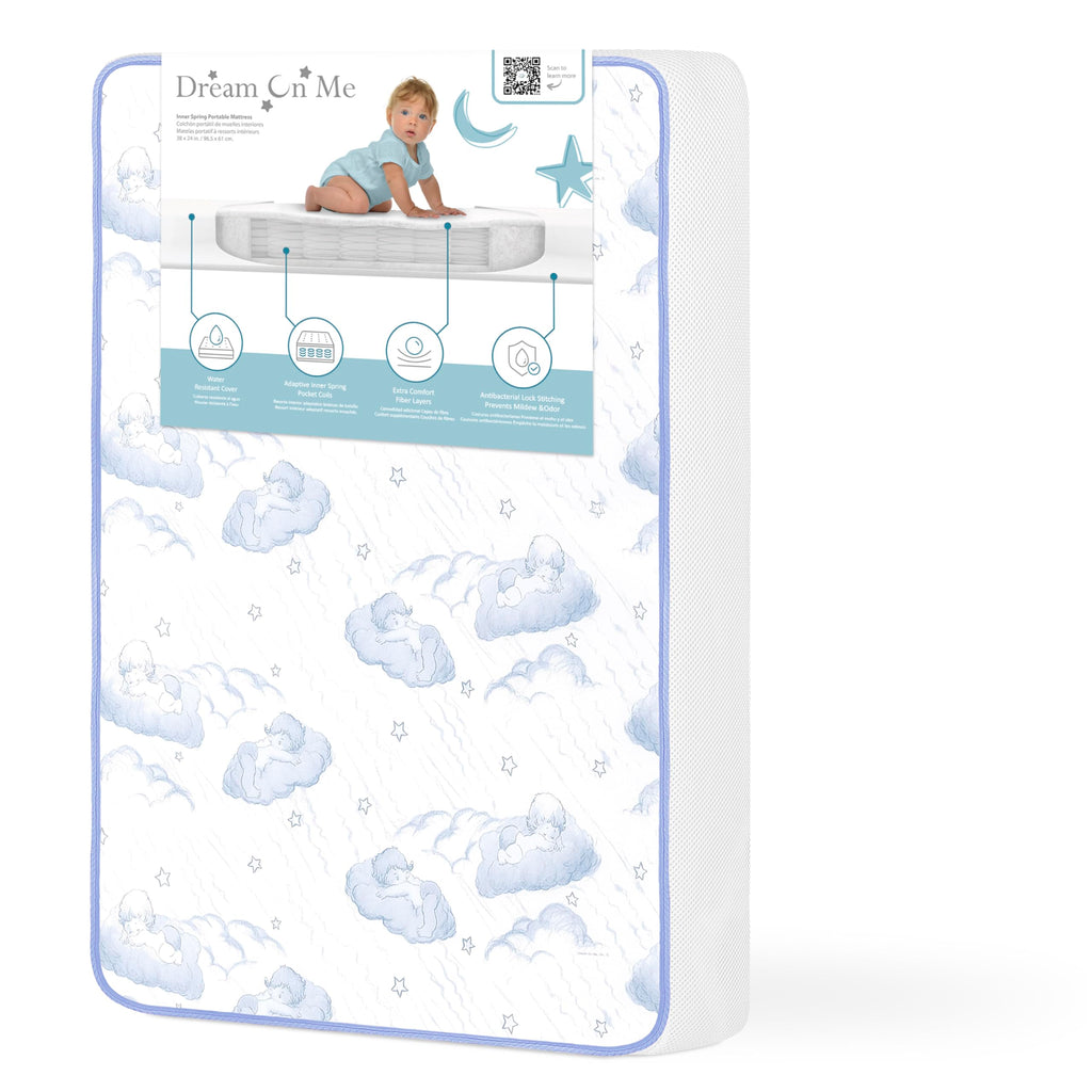 2-in-1 Breathable Inner Spring Portable Crib Mattress G983345