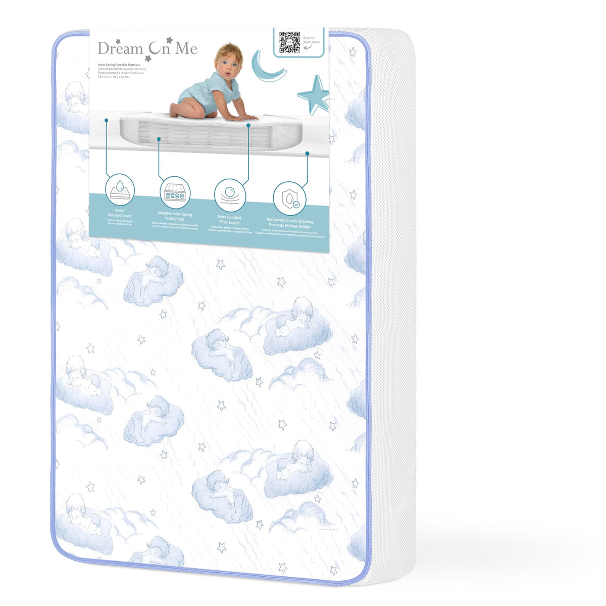 2-in-1 Breathable Inner Spring Portable Crib Mattress G983345