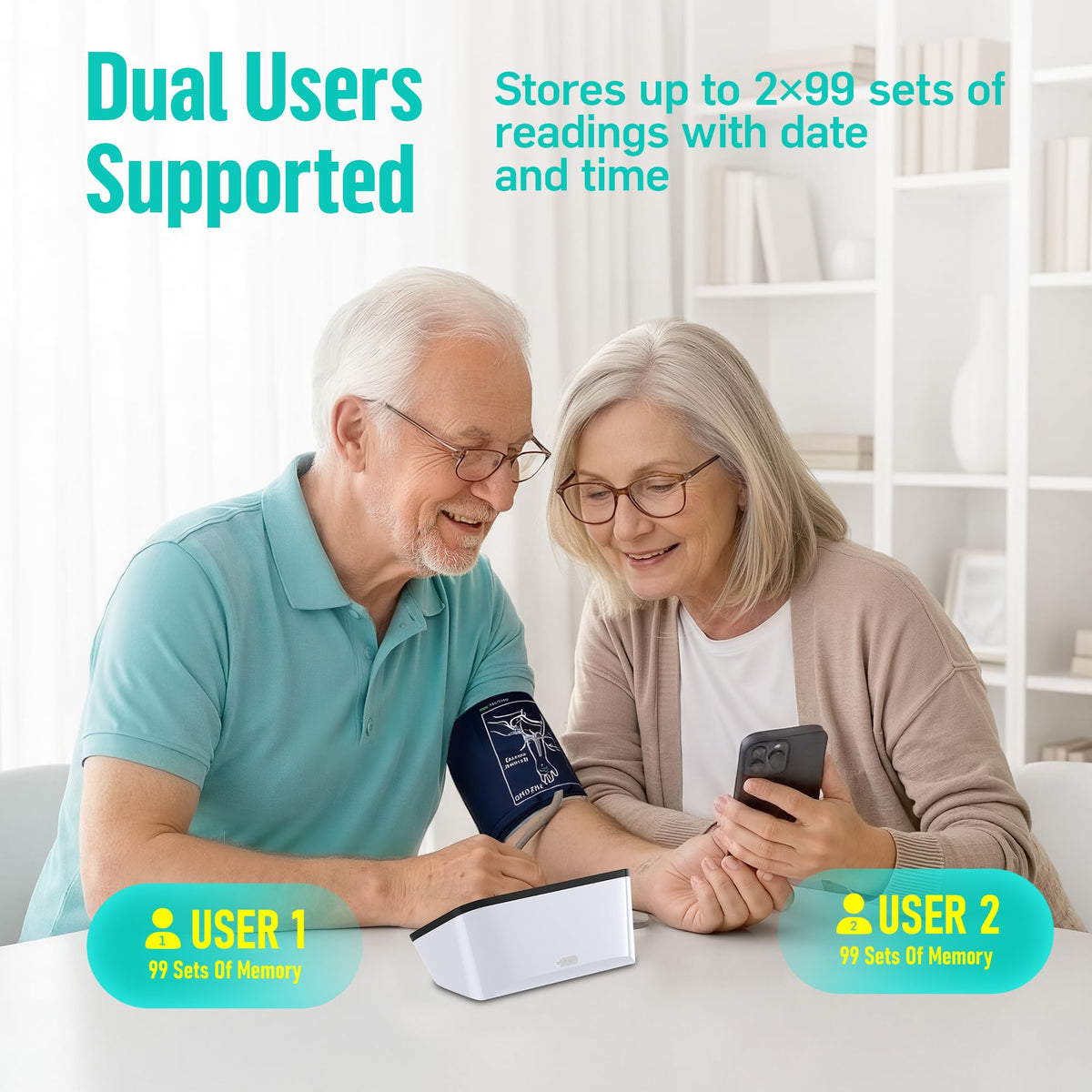 Smart Blood Pressure Monitor with Wide Upper Arm Cuff S5256