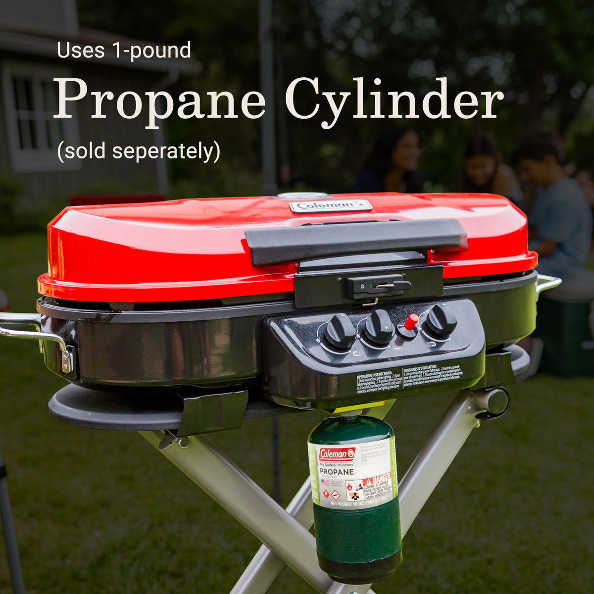 Portable Propane Grill, 3 Burners, Red S294