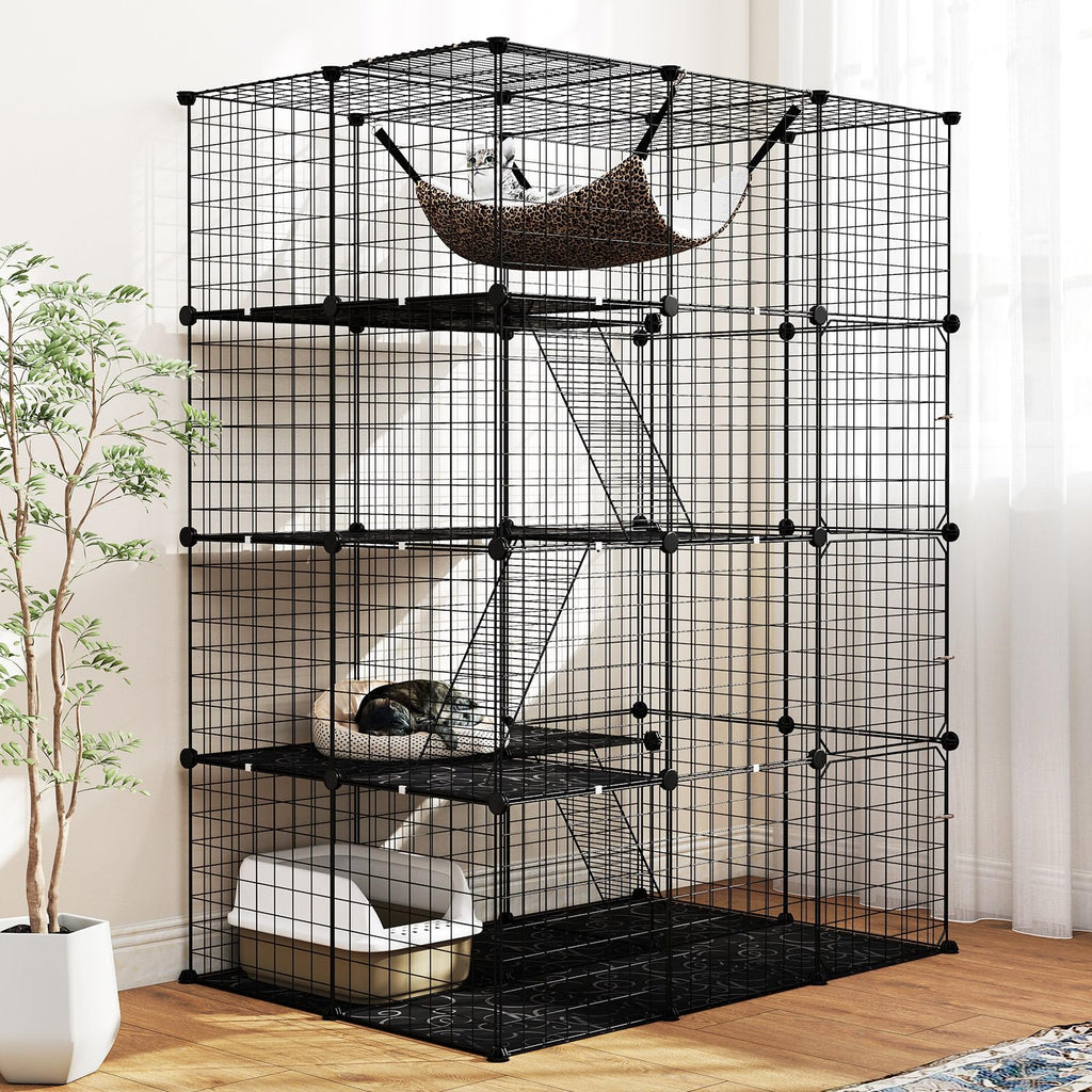 56" 4-Tier Cat Enclosure with Skylight D56216
