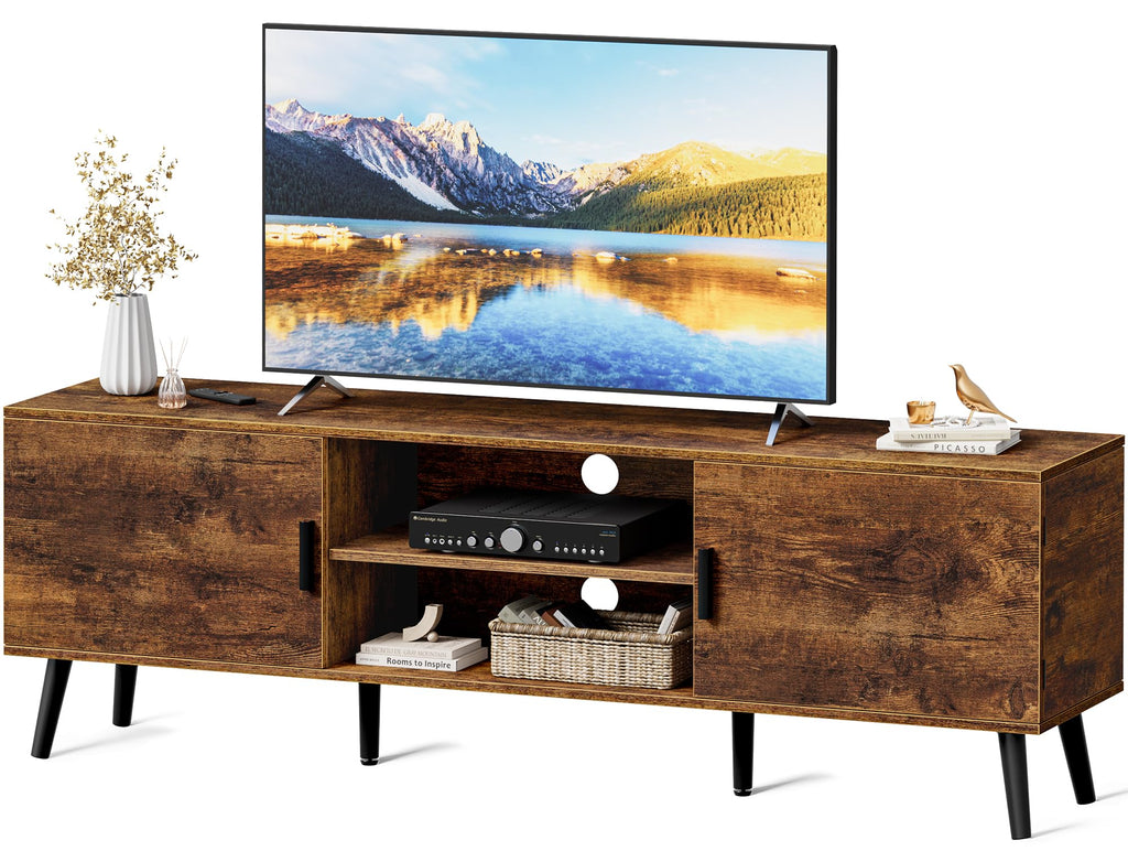 55 Inch TV Stand with Adjustable Shelf and 2 Cabinets W164752
