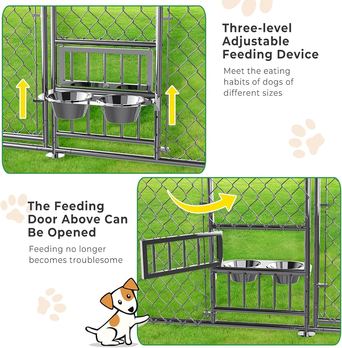 10×20FT Heavy Duty Chain Link Dog Kennel with Roof S800