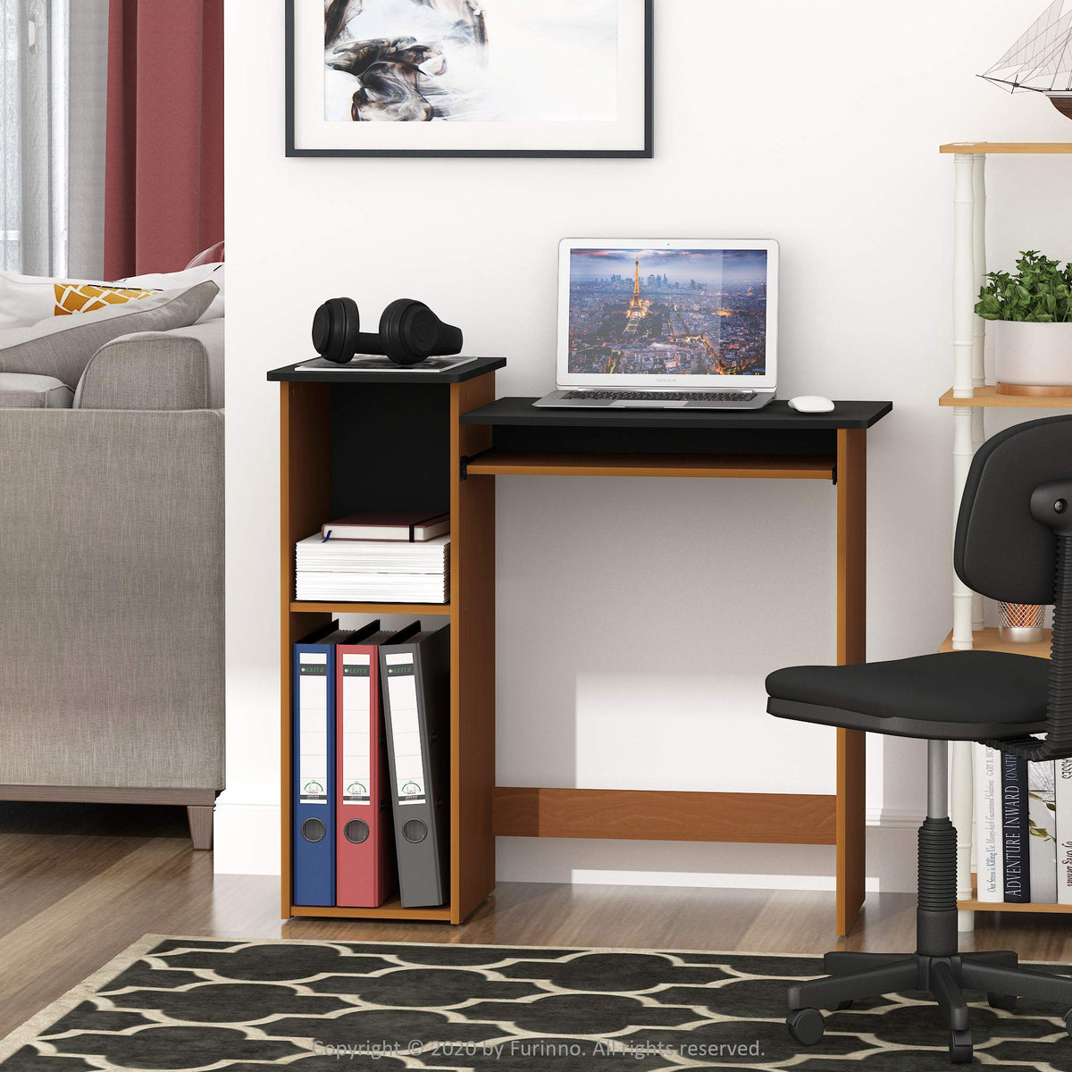 33-inch Wide Desk with 2-Tier Open Shelf Y6430