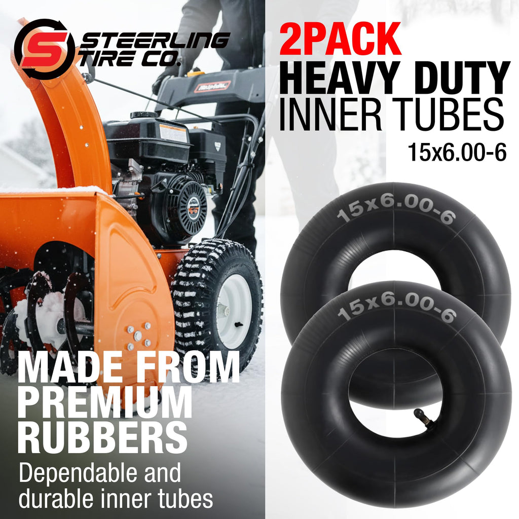 15x6.00-6" Inner Tubes, 2 Pack with TR-13 Straight Valve Stem Y896592