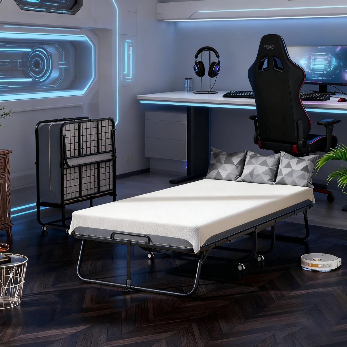 Folding Bed with Mattress C5701