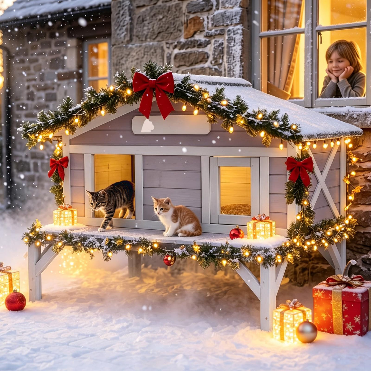 Waterproof Heated Cat House B577