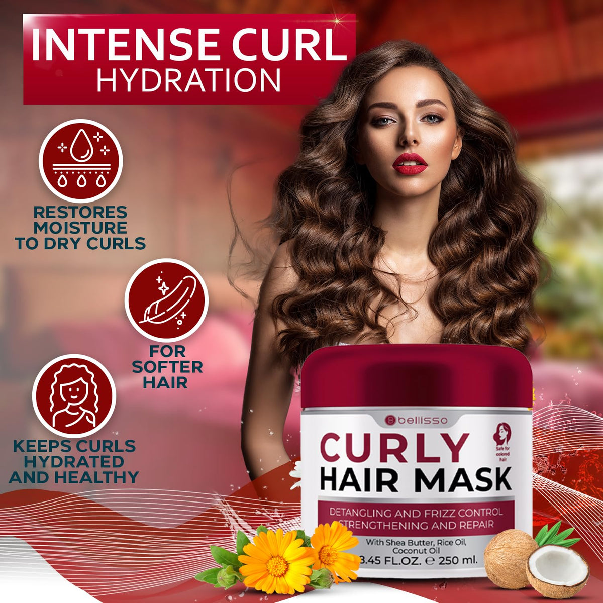 Curly Hair Shampoo and Conditioner Set and Mask S25072