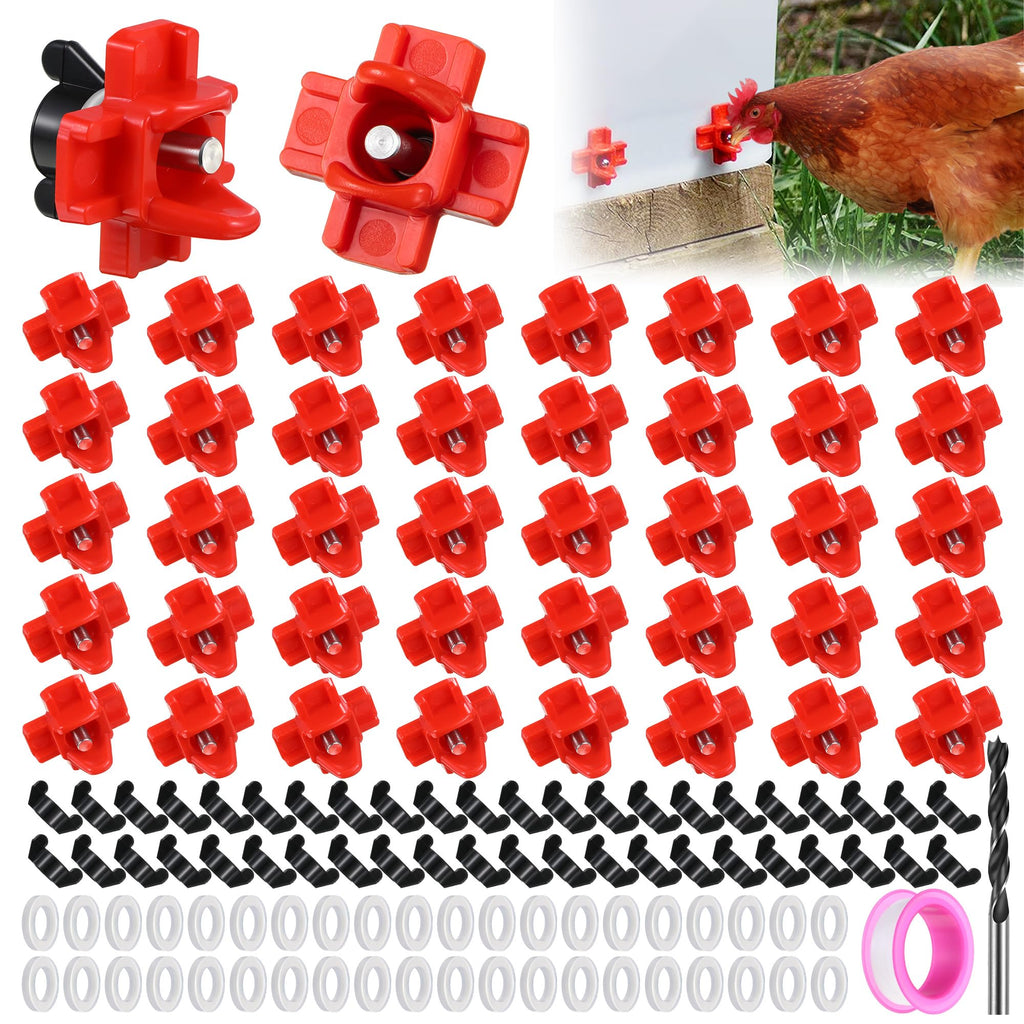40 Pcs Chicken Waterer Nipples with Drill Bit L5222