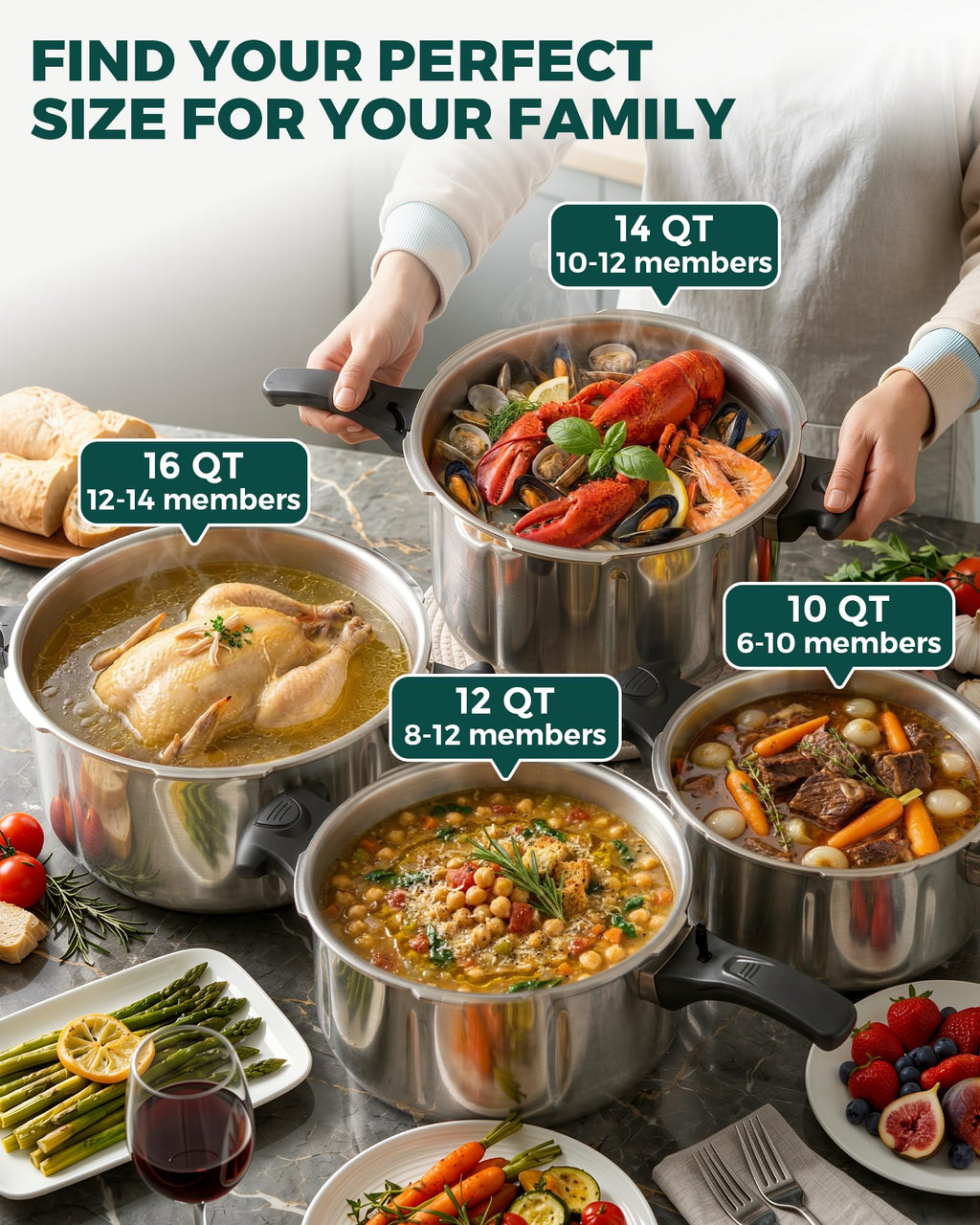 10 Quart Stainless Steel Pressure Cooker W43318