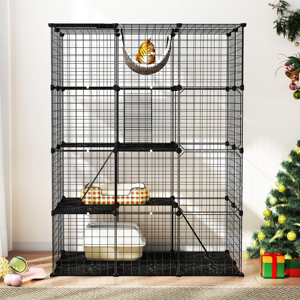 56" 4-Tier Cat Enclosure with Skylight D56216