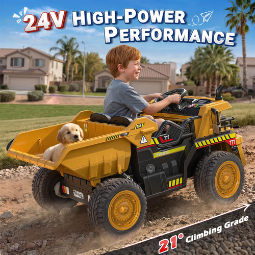 24V Ride On Dump Truck with Electric Dump Bed N6302