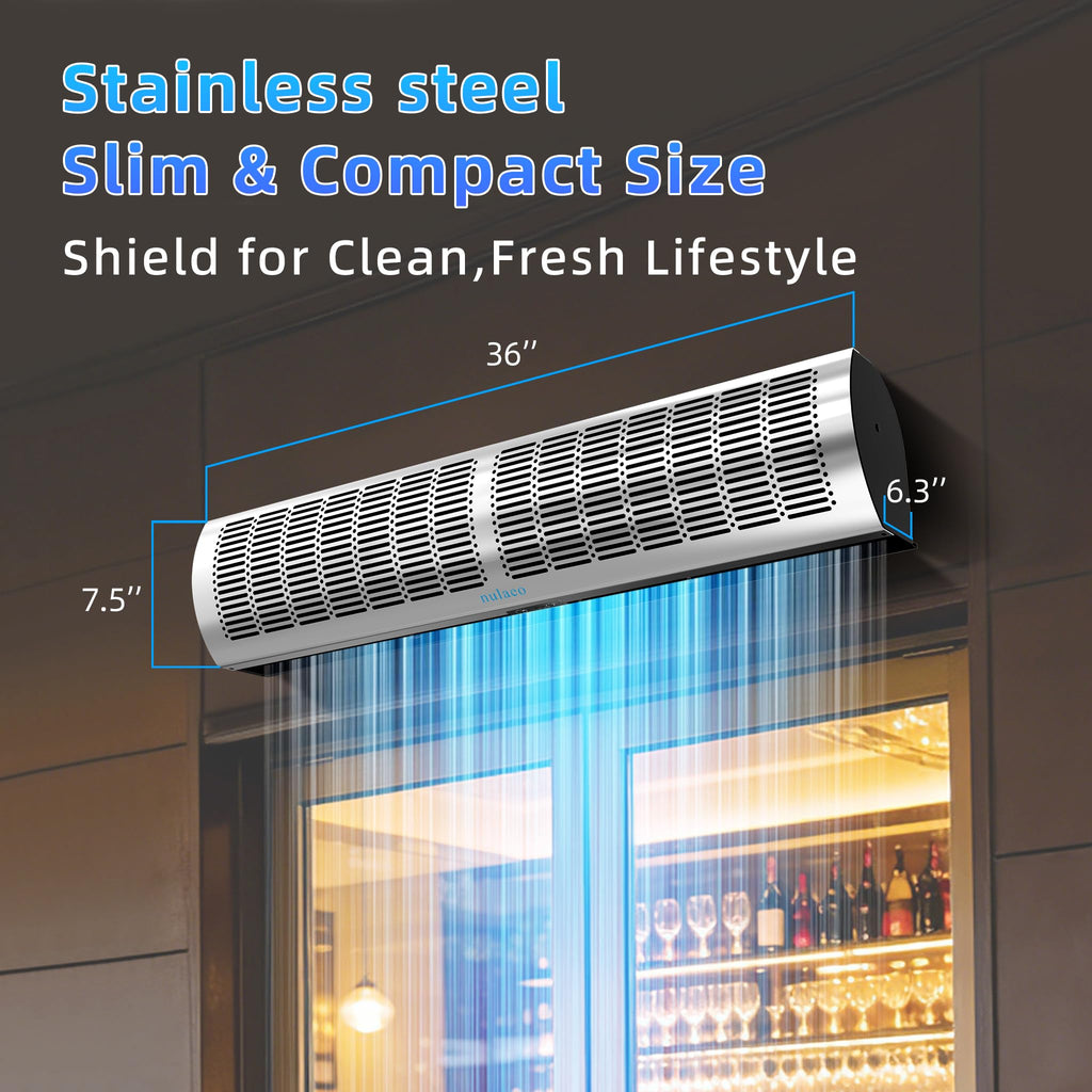 36'' Stainless Steel Wall-Mounted 2-Speed Air Curtain T53378