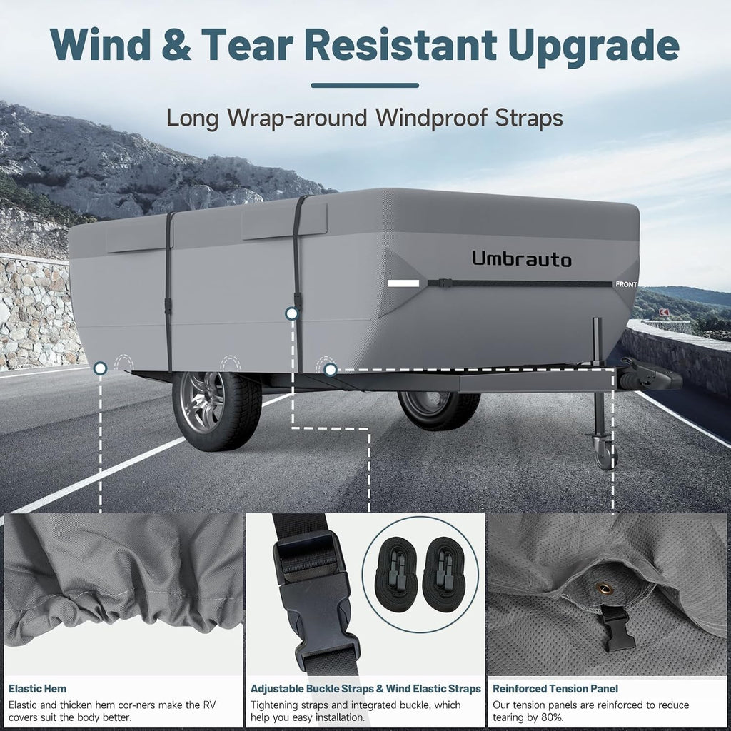 16'-18' 7 Layers Waterproof Polypropylene Pop Up Folding Camper Cover J520578