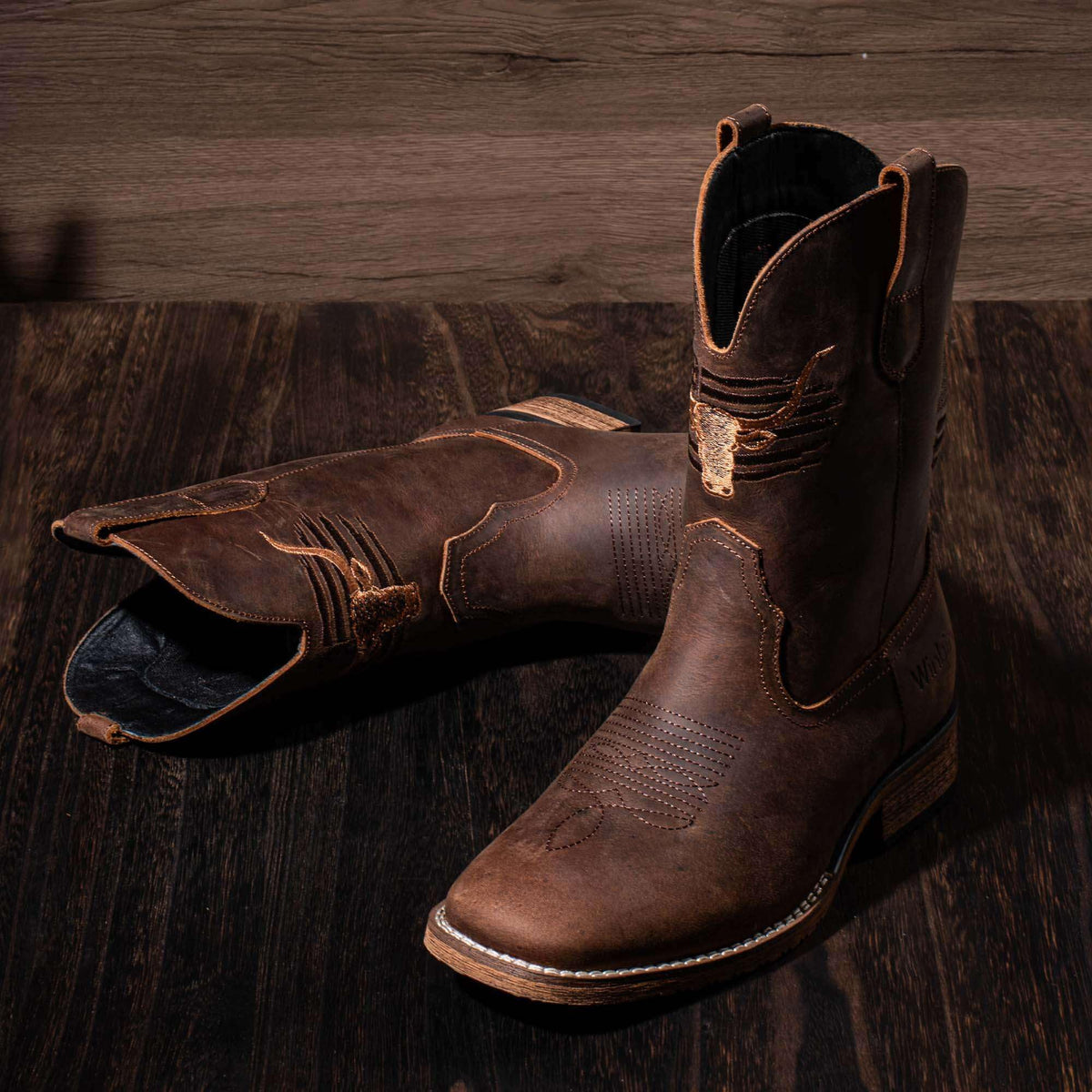 Cowboy Boots Wide Square Toe Slip Resist O949887