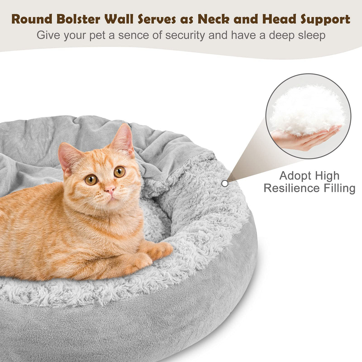 Hooded Blanket Donut Round Dog Bed 23 inch F32031