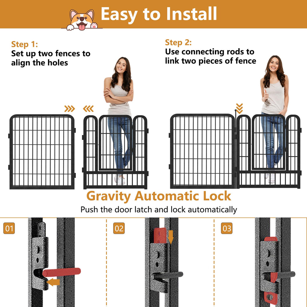 16 Panels Heavy Duty Foldable Metal Dog Playpen W6232
